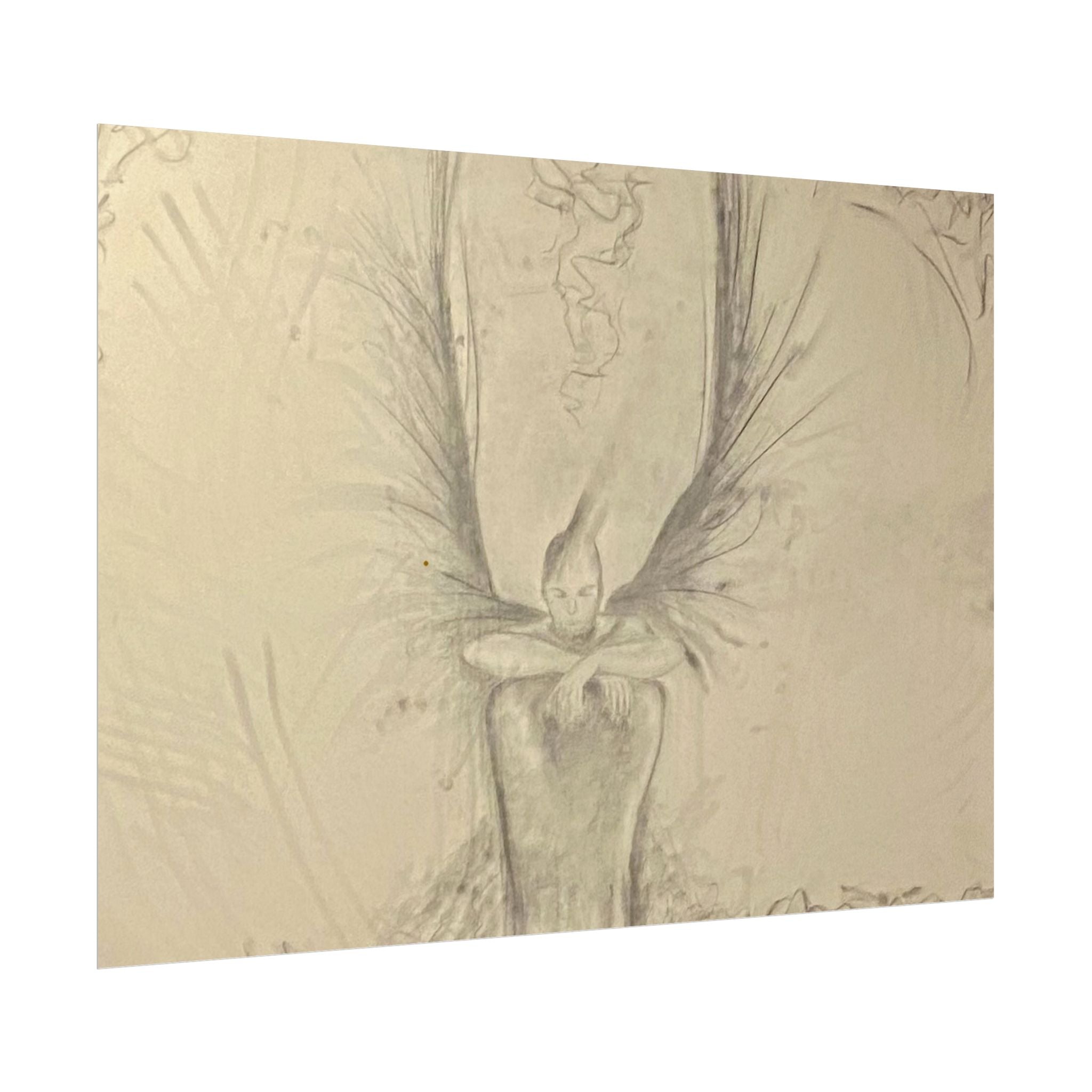 The Guardian — Original Charcoal Fine Art Print | Textured Watercolor Paper
