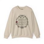 Midnight Garden botanical crest Sweatshirt | Gothic botanicals, floral skull motif — view 4