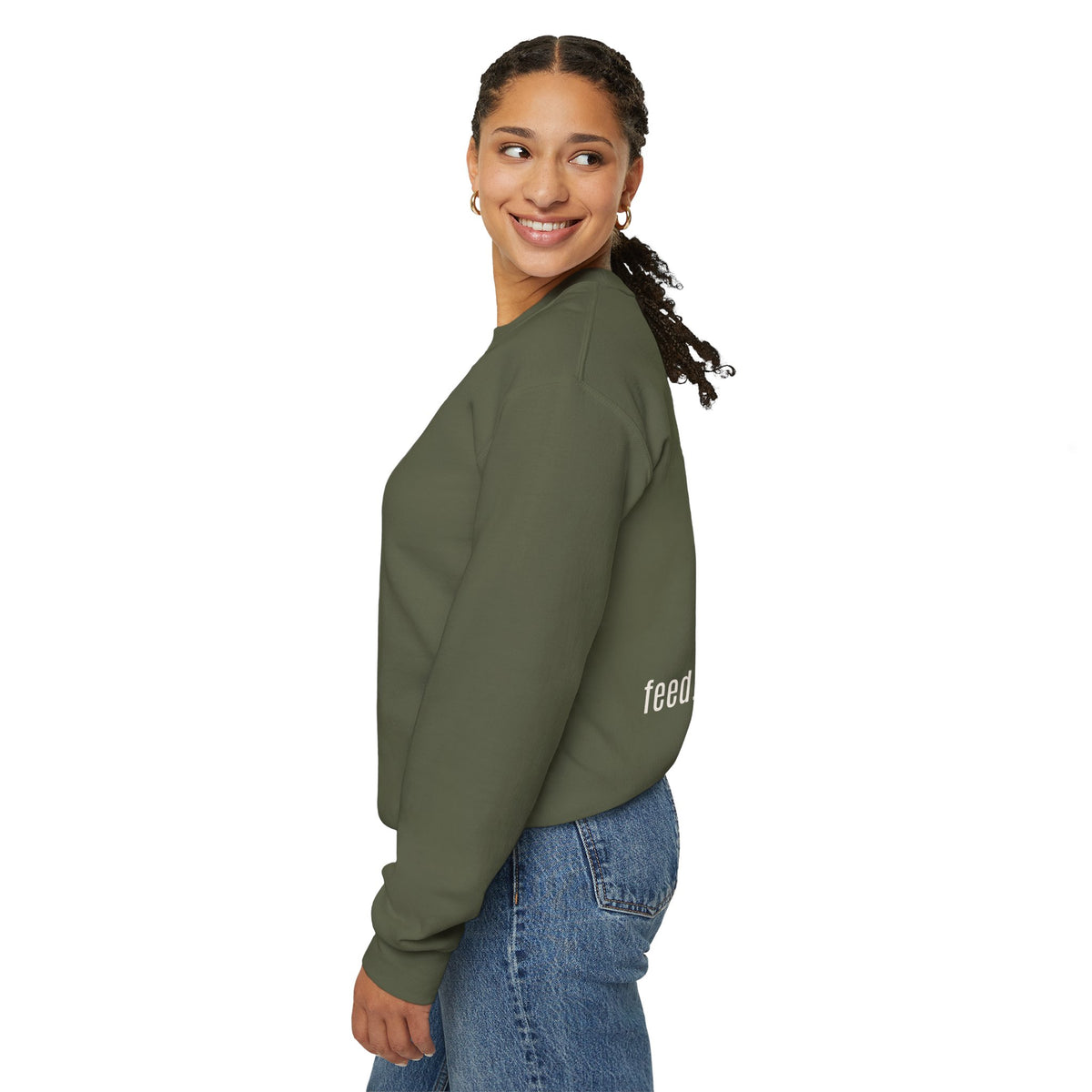Traditional Tattoo-Style Crane Illustration Sweatshirt | Vintage Flash, Limited Palette — view 60