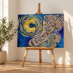 Abstract Moon Swirl Poster — Colorful Whirlwind Wall Art (Rolled Poster) — product image 1