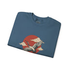 Traditional Tattoo-Style Crane Illustration Sweatshirt | Vintage Flash, Limited Palette — view 73