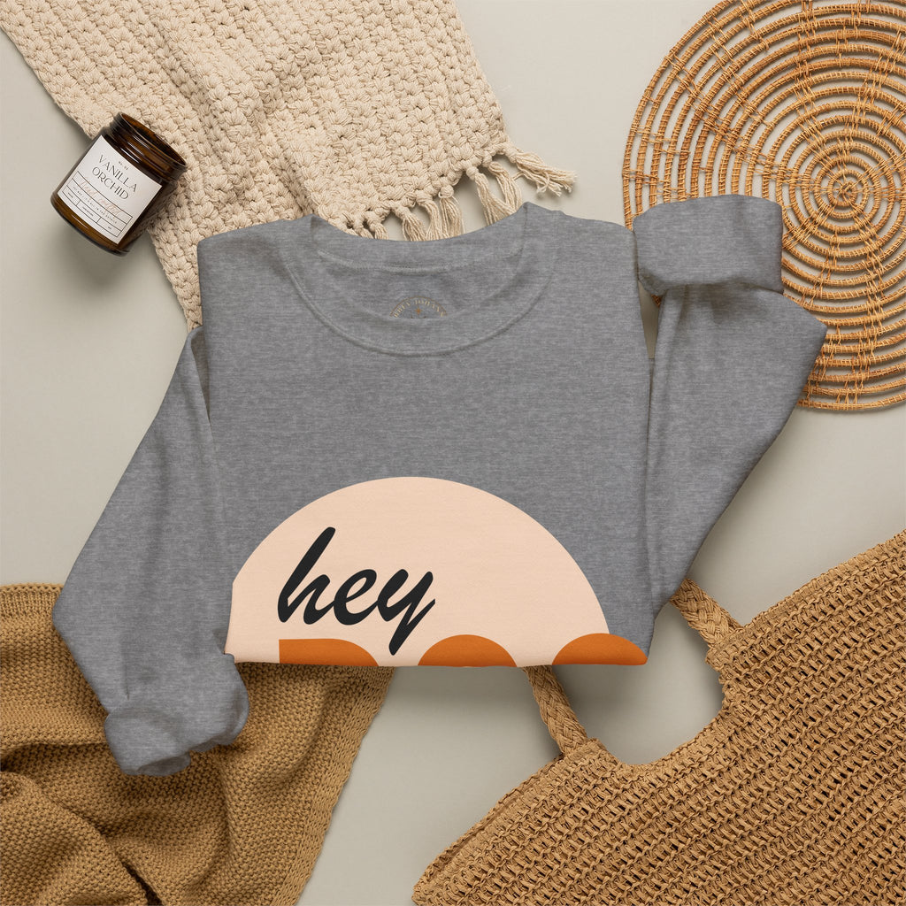 hey BOO Crewneck Sweatshirt — Cute Halloween Graphic Pullover — view 21