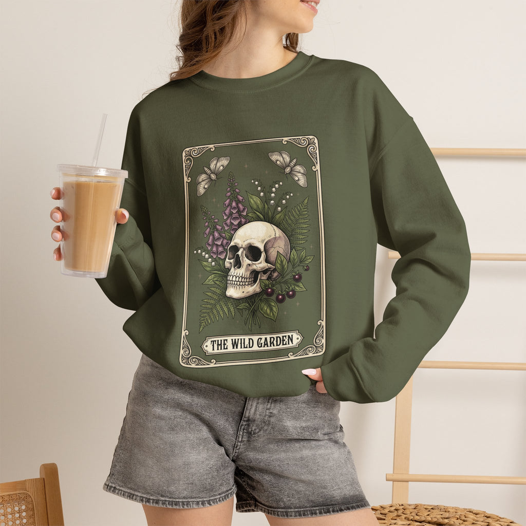 Skull & Fern Gothic Botanicals Sweatshirt | The Wild Garden crewneck — view 2