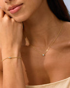 Gold Filled Diamond Oval Stone Bracelet