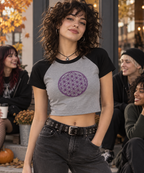 Flower of Life Sacred Geometry- Fitted Baby Tee — view 2