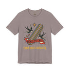 Skate Till Late Skateboard Tee | Traditional Tattoo Flash, Swallows & Banner — view 24