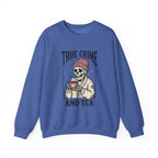 True Crime and Tea Sweatshirt | Skull Tea Mug Graphic, Podcast Lover Crewneck — view 5