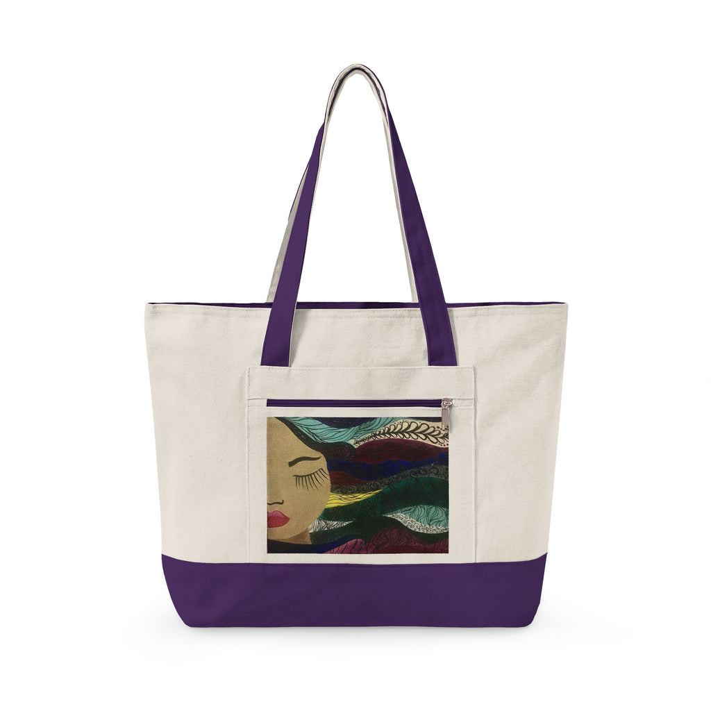 Peace…Finally – Abstract Art Zippered Canvas Tote | Original Artist Carryall — view 4