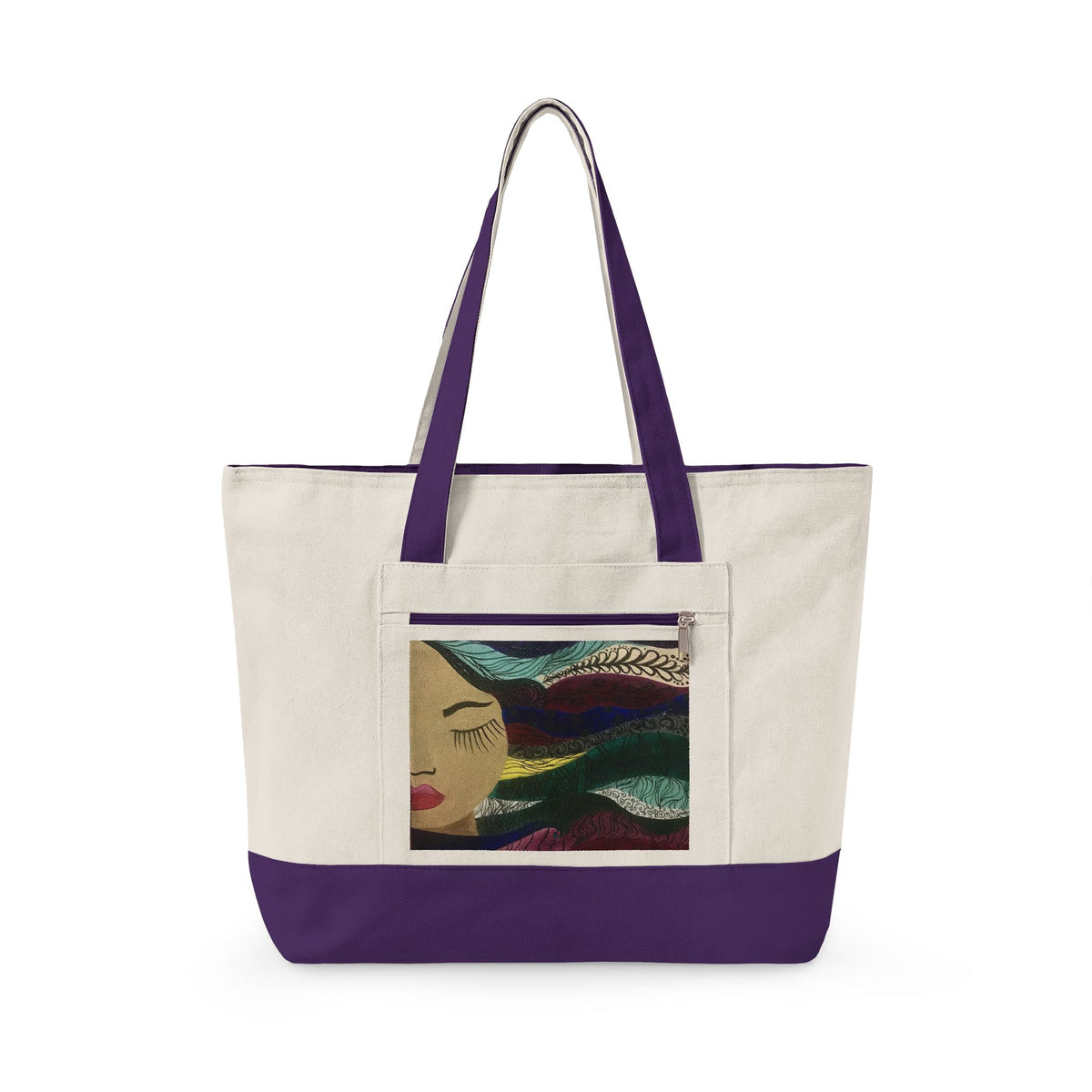 Peace…Finally – Abstract Art Zippered Canvas Tote | Original Artist Carryall — view 4
