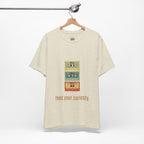Feed Your Curiosity retro cassette tape graphic T-shirt — product view 20