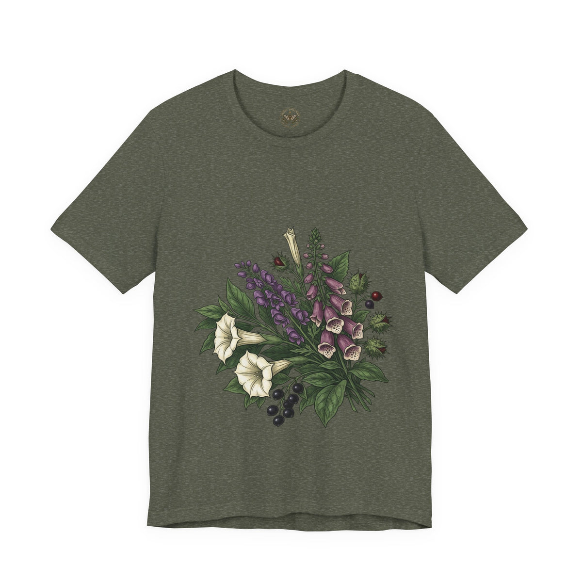 Gothic Botanical 'Look Don't Touch' Tee | Dark Floral Illustration
