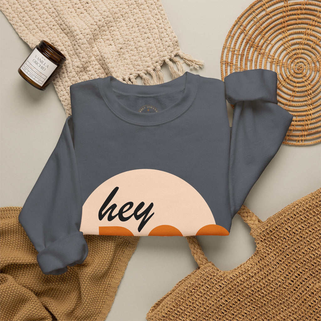 hey BOO Crewneck Sweatshirt — Cute Halloween Graphic Pullover — view 24
