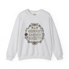 Midnight Garden botanical crest Sweatshirt | Gothic botanicals, floral skull motif — view 7