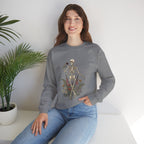 Skeleton with Blooms Crewneck, Gothic Botanicals sweatshirt