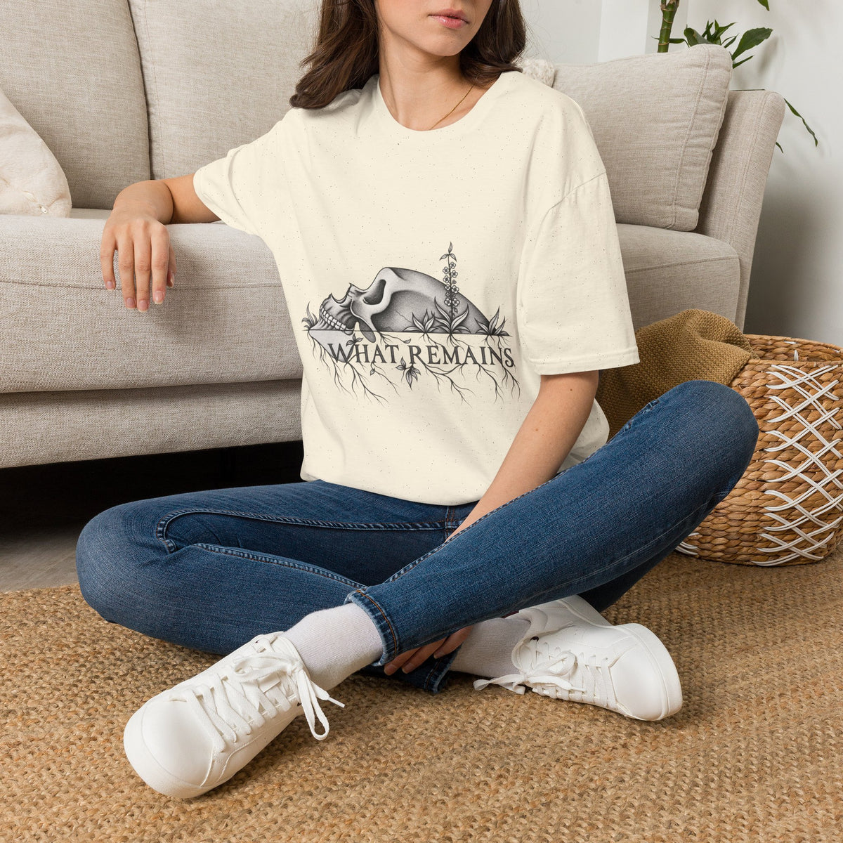 What Remains – Botanical Skull Graphic Tee | Dark Nature Oddities T-Shirt — view 8