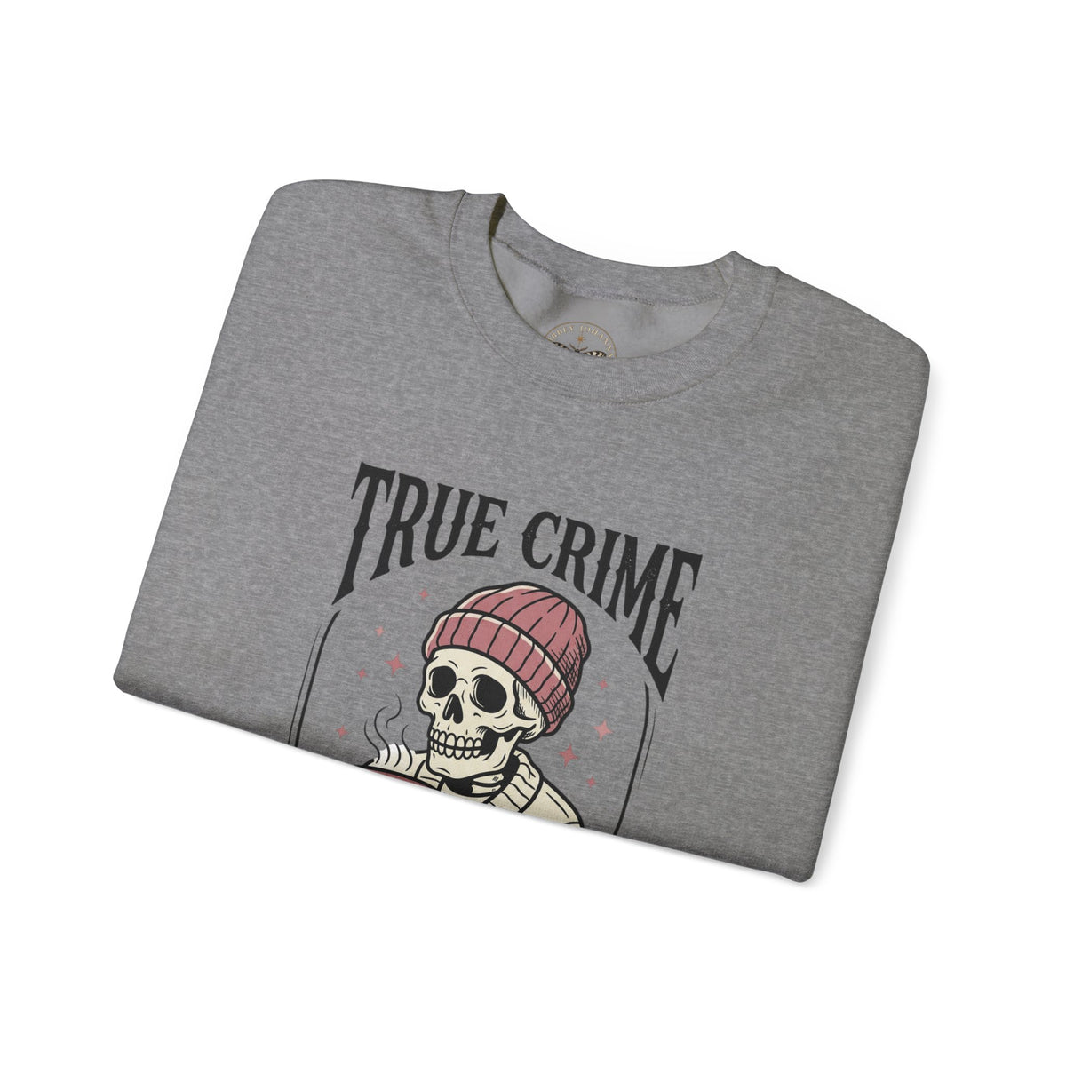 True Crime and Tea Sweatshirt | Skull Tea Mug Graphic, Podcast Lover Crewneck — view 18