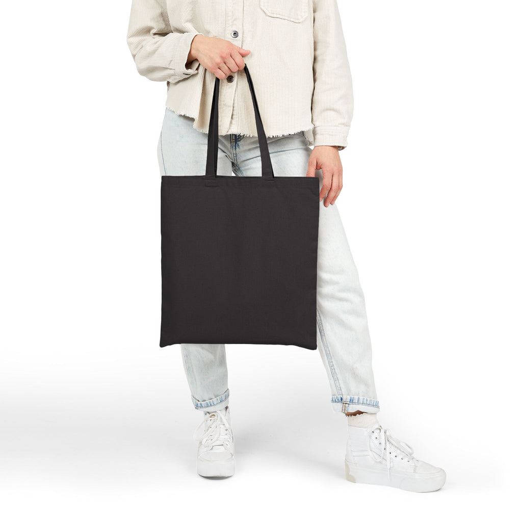 Vintage crane canvas tote with traditional tattoo-inspired bird and sun artwork — product view 28