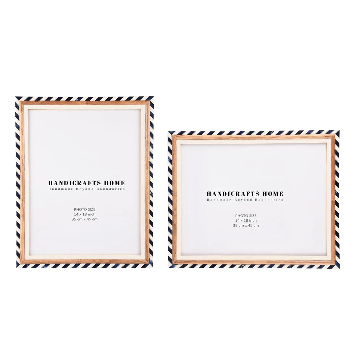 Picture Frame Marquet Bevel Collection Resin Inlay Blue White Pack of 2 Available in 7 Sizes