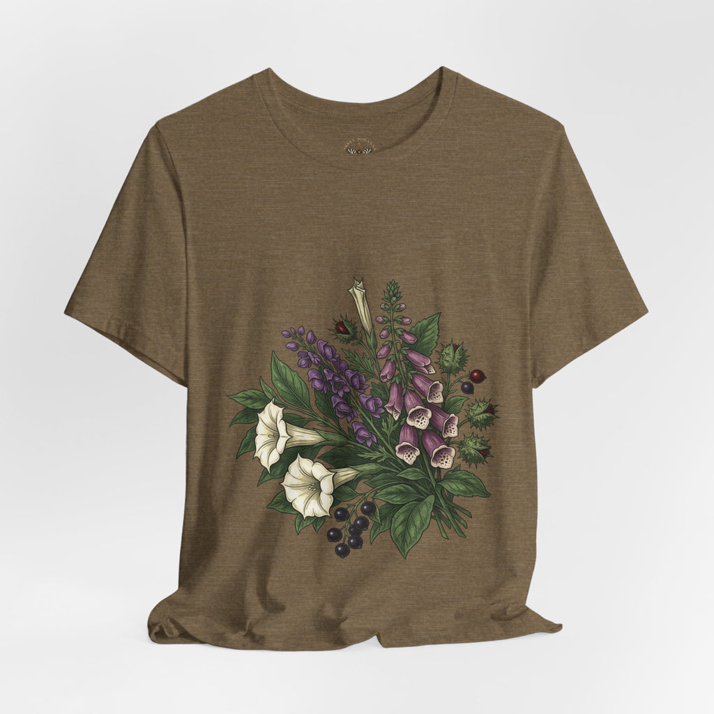 Gothic Botanical 'Look Don't Touch' Tee | Dark Floral Illustration