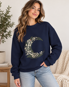 Crescent Moon Floral Wreath Sweatshirt | Gothic Botanicals — view 3