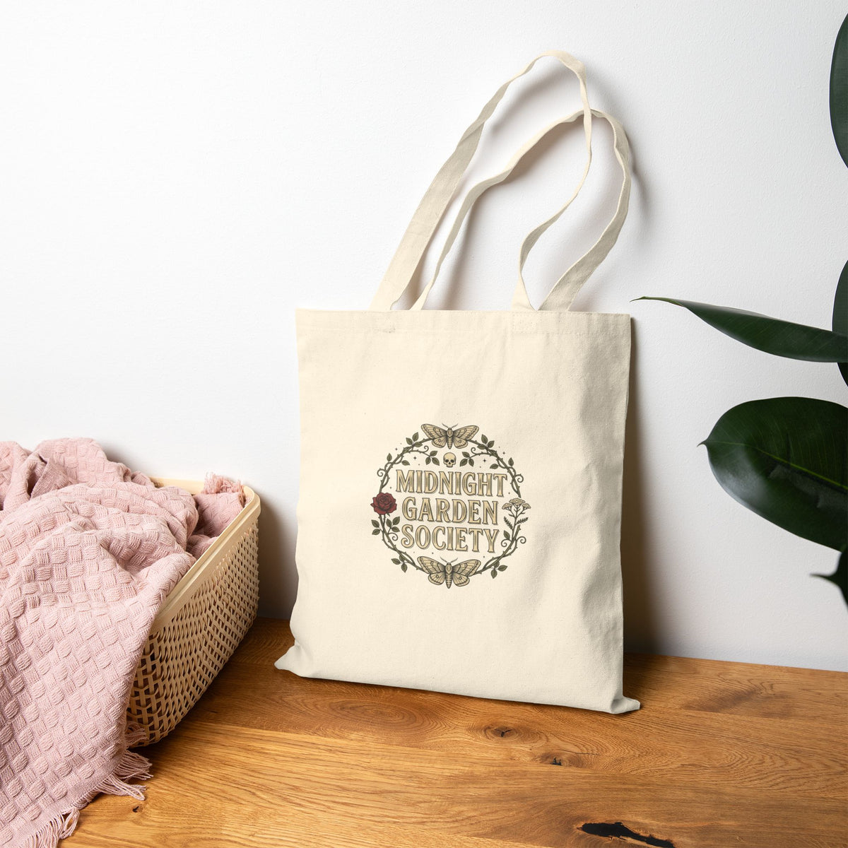 Midnight Garden floral crest Tote | Gothic botanicals, vintage botanical — view 7