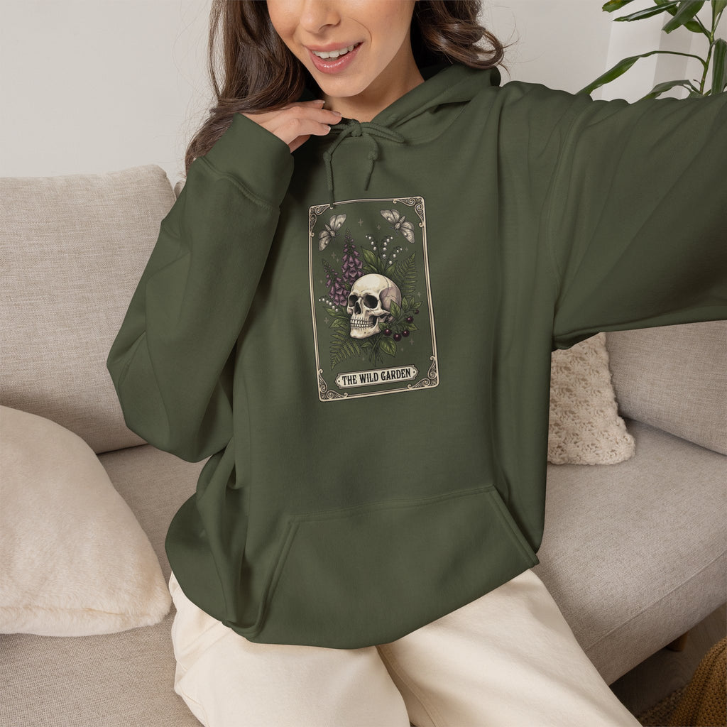 Skull & Fern Tarot Card Hoodie | Gothic Botanicals, Victorian Macabre — view 29