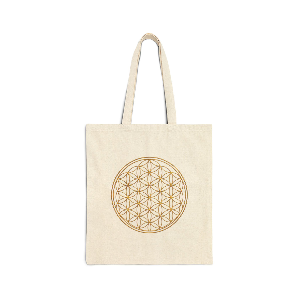 Flower of Life sacred geometry cotton canvas tote by Abbey Johanna.