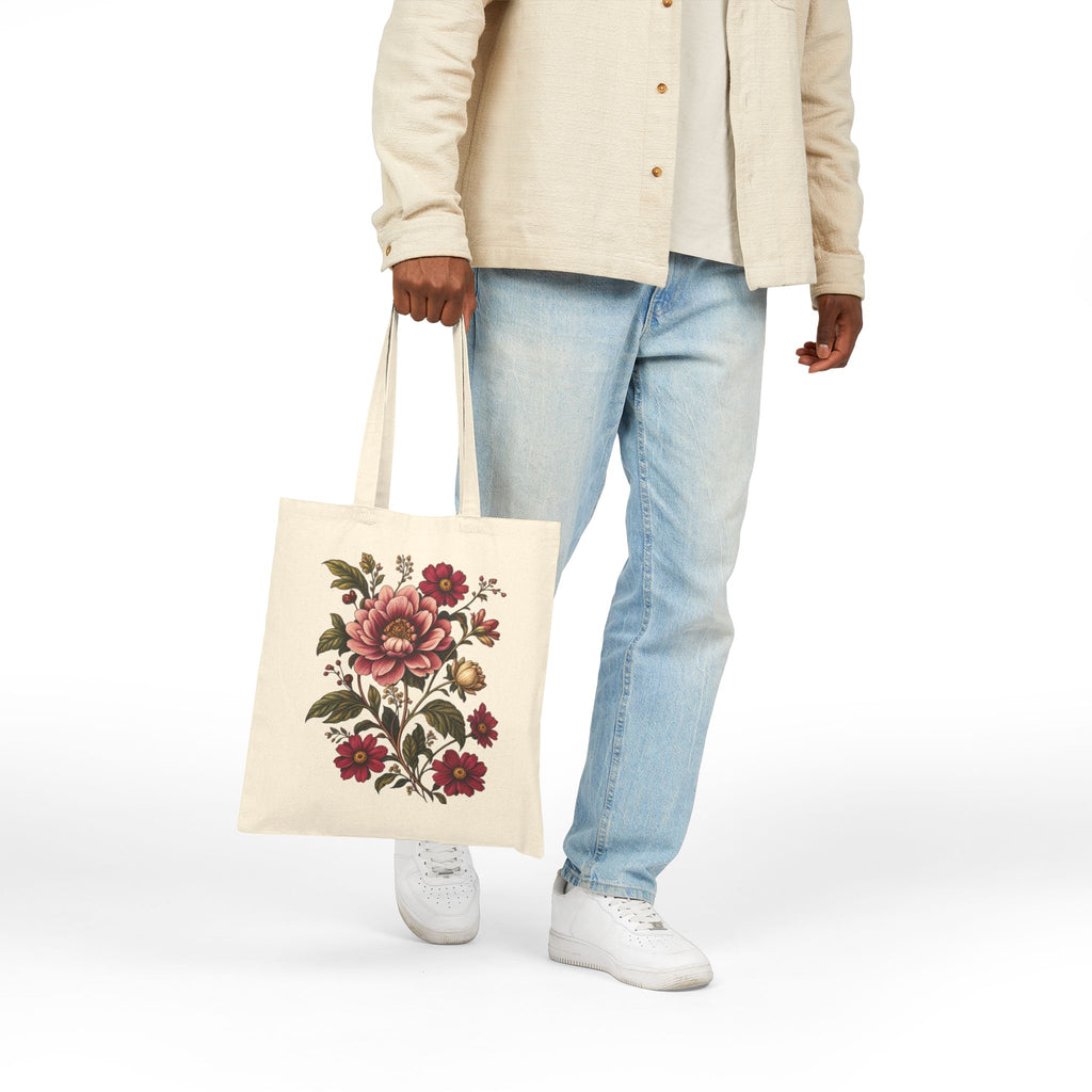 Victorian No. 003 – Vintage Floral Tote Bag | Botanical Cotton Canvas Shopper — view 9