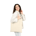 Vintage crane canvas tote with traditional tattoo-inspired bird and sun artwork — product view 13