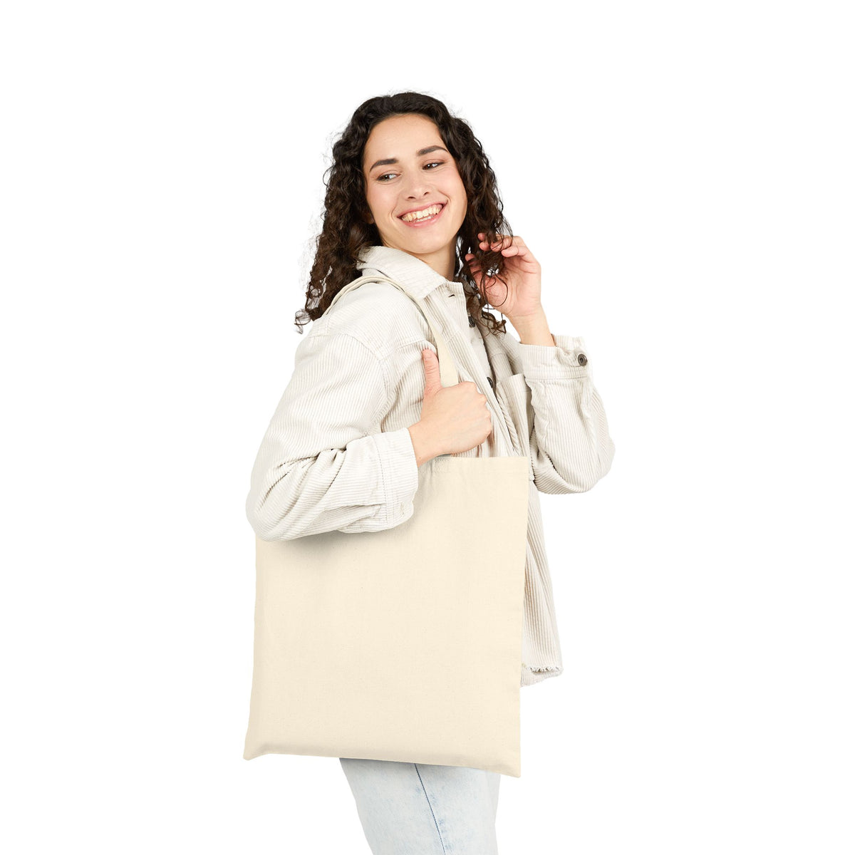 Vintage crane canvas tote with traditional tattoo-inspired bird and sun artwork — product view 13