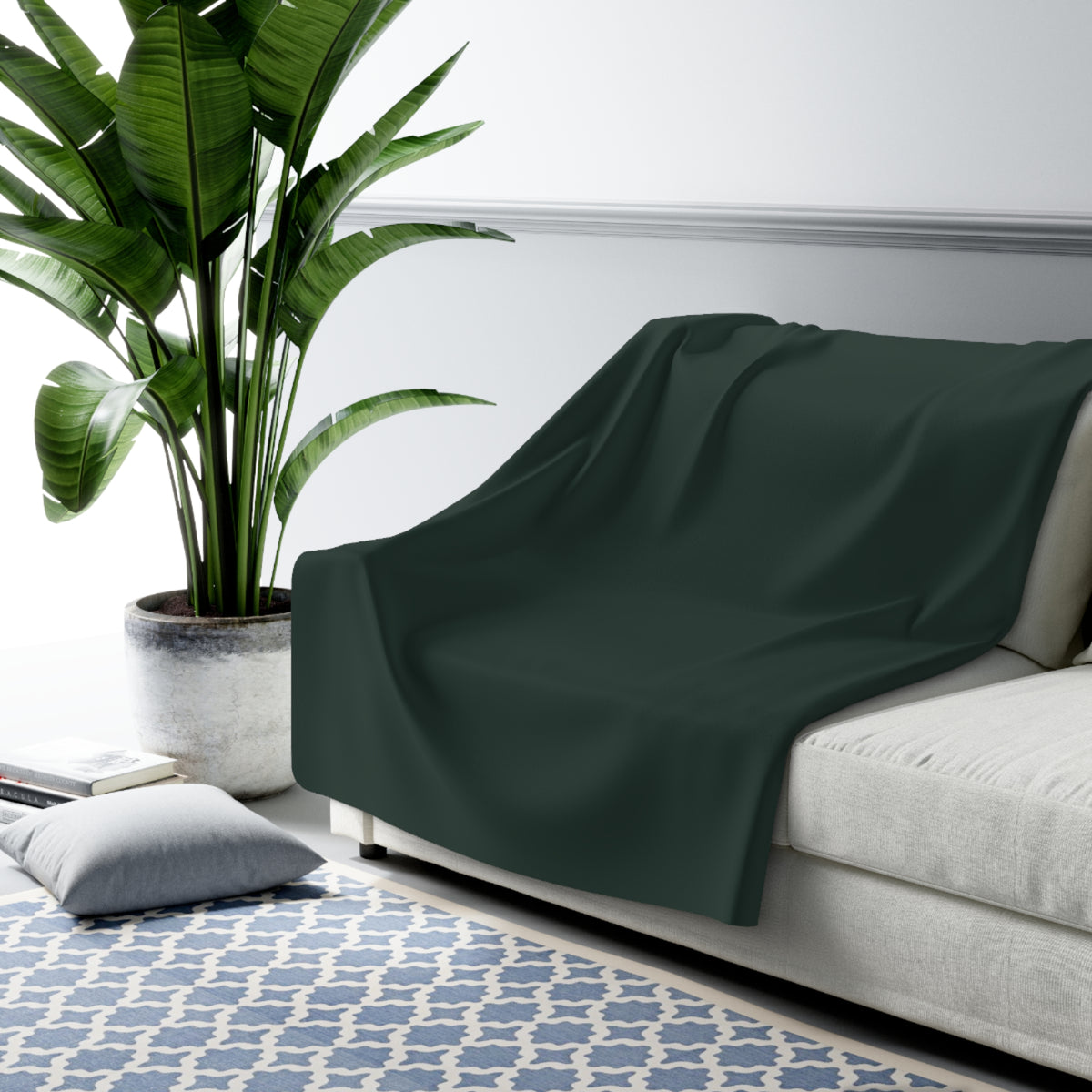 Evergreen Smoke Sherpa Fleece Blanket – product view 3