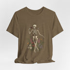 Skeleton with Wildflowers Tee | Gothic Botanicals, Victorian Floral — view 6