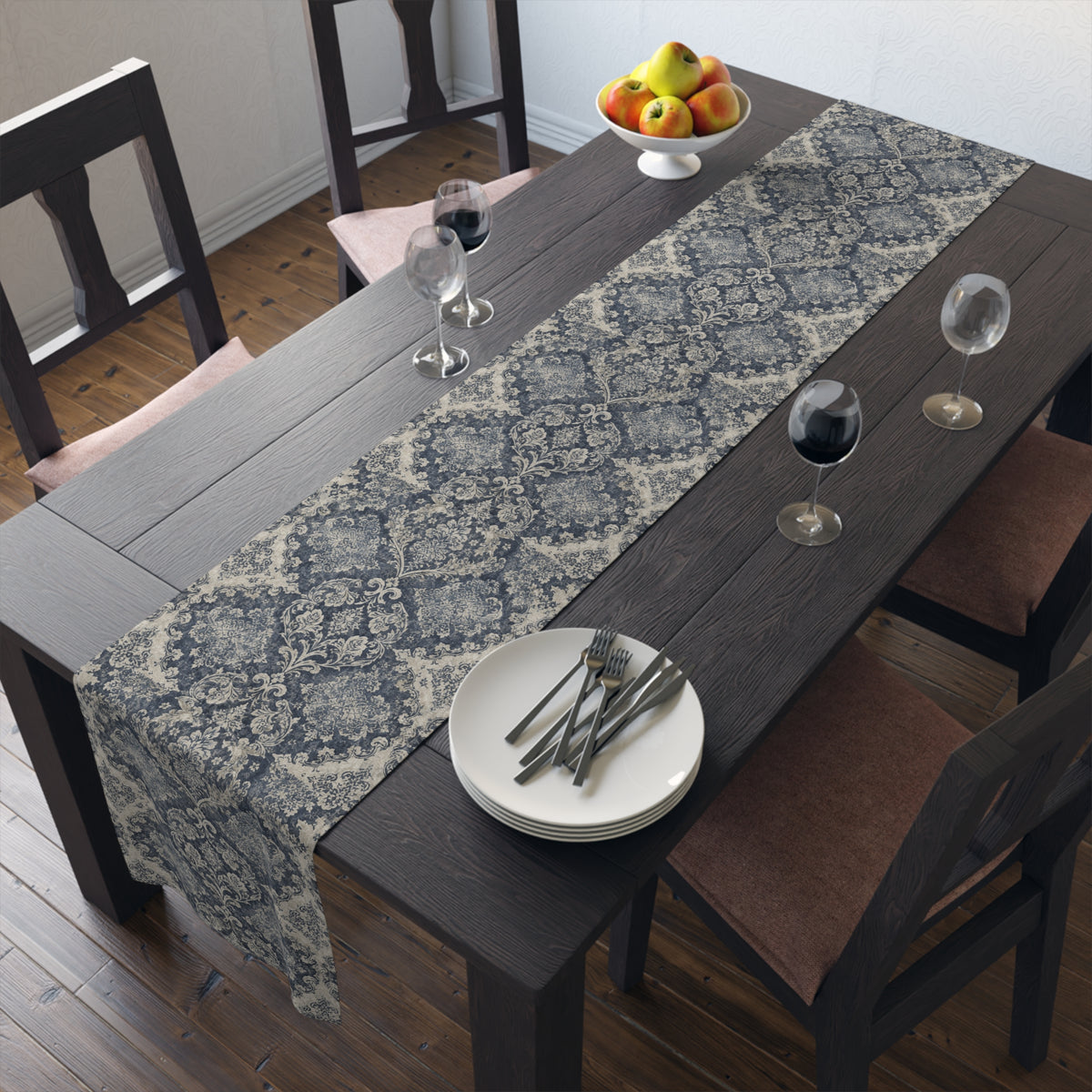 Frosted Relic Cotton Twill Table Runner | The Winter House Collection