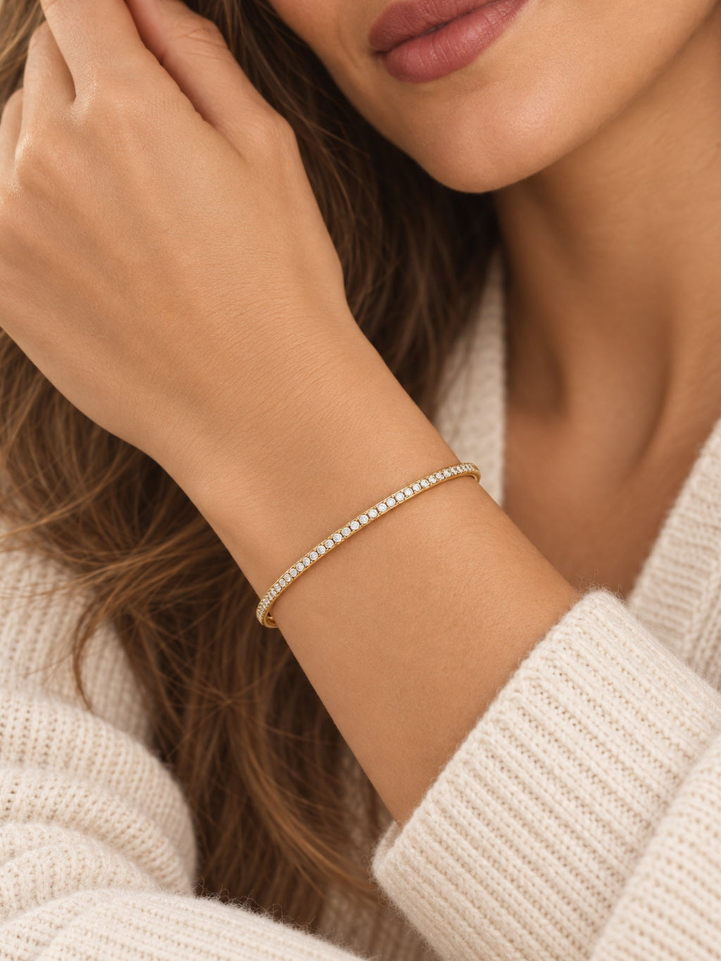 Gold Filled Thin Pave Cuff