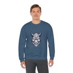 Oni Mask Illustration Crewneck Sweatshirt | Traditional Tattoo-Inspired, Bold Flash Art — view 5