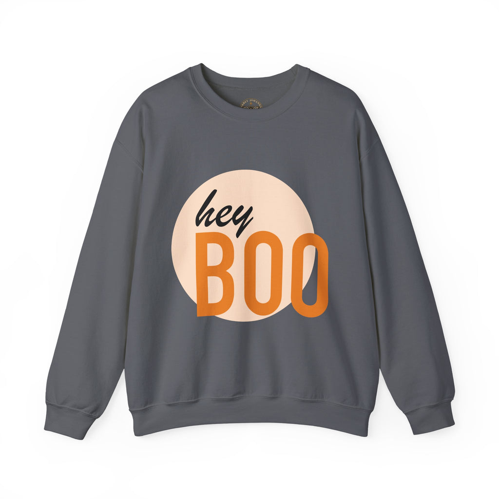 hey BOO Crewneck Sweatshirt — Cute Halloween Graphic Pullover — view 6