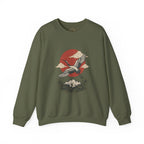 Traditional Tattoo-Style Crane Illustration Sweatshirt | Vintage Flash, Limited Palette — view 6