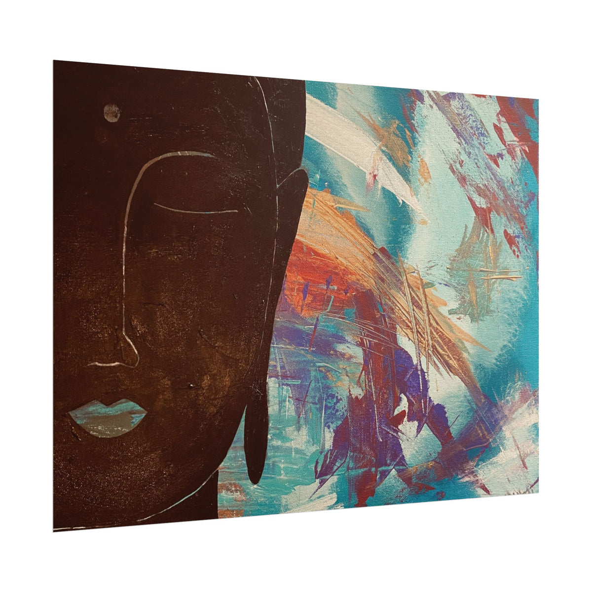 Stillness with Chaos – Abstract Portrait Wall Art | Colorful Modern Fine Art Print