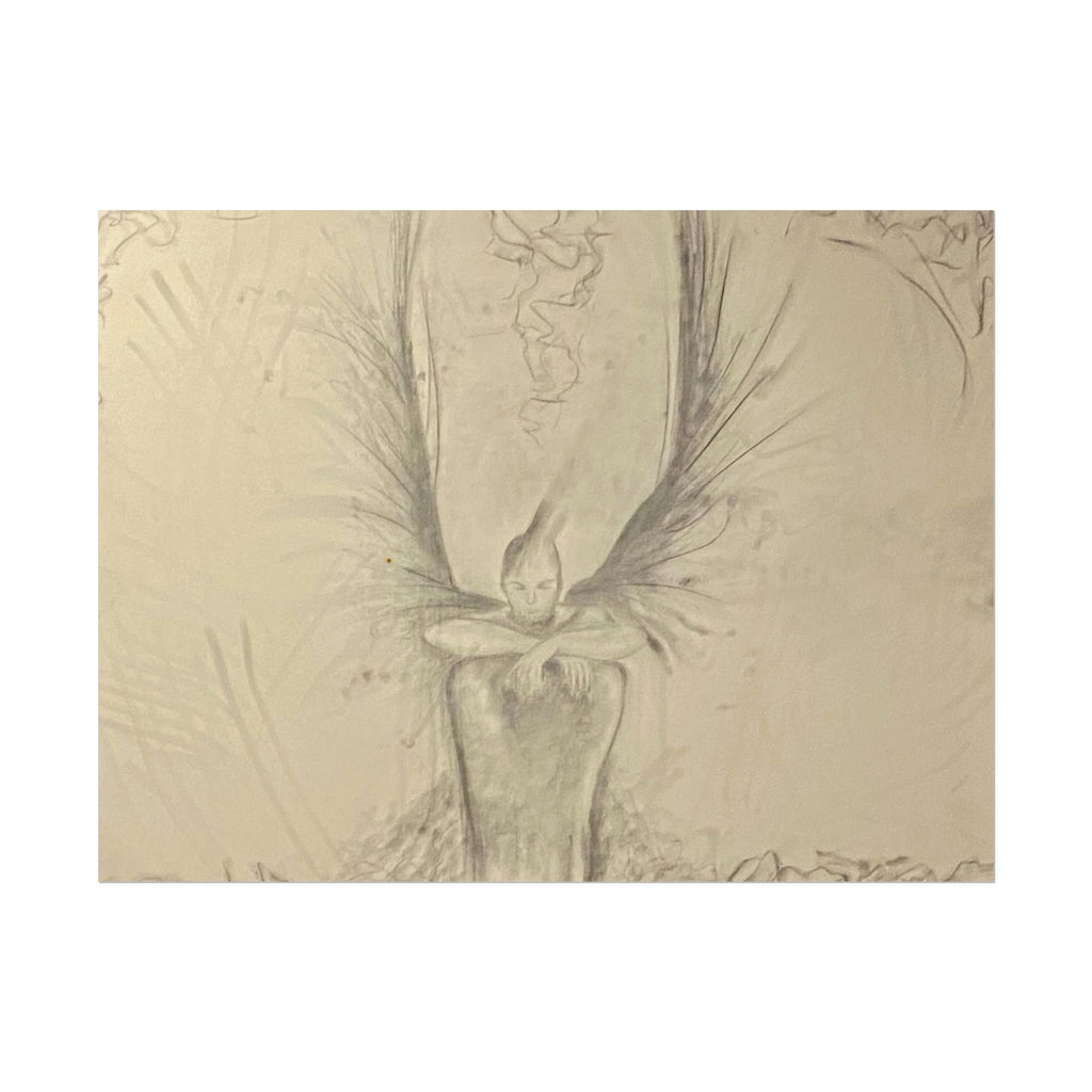 The Guardian charcoal fine art print on textured watercolor paper — product view 6