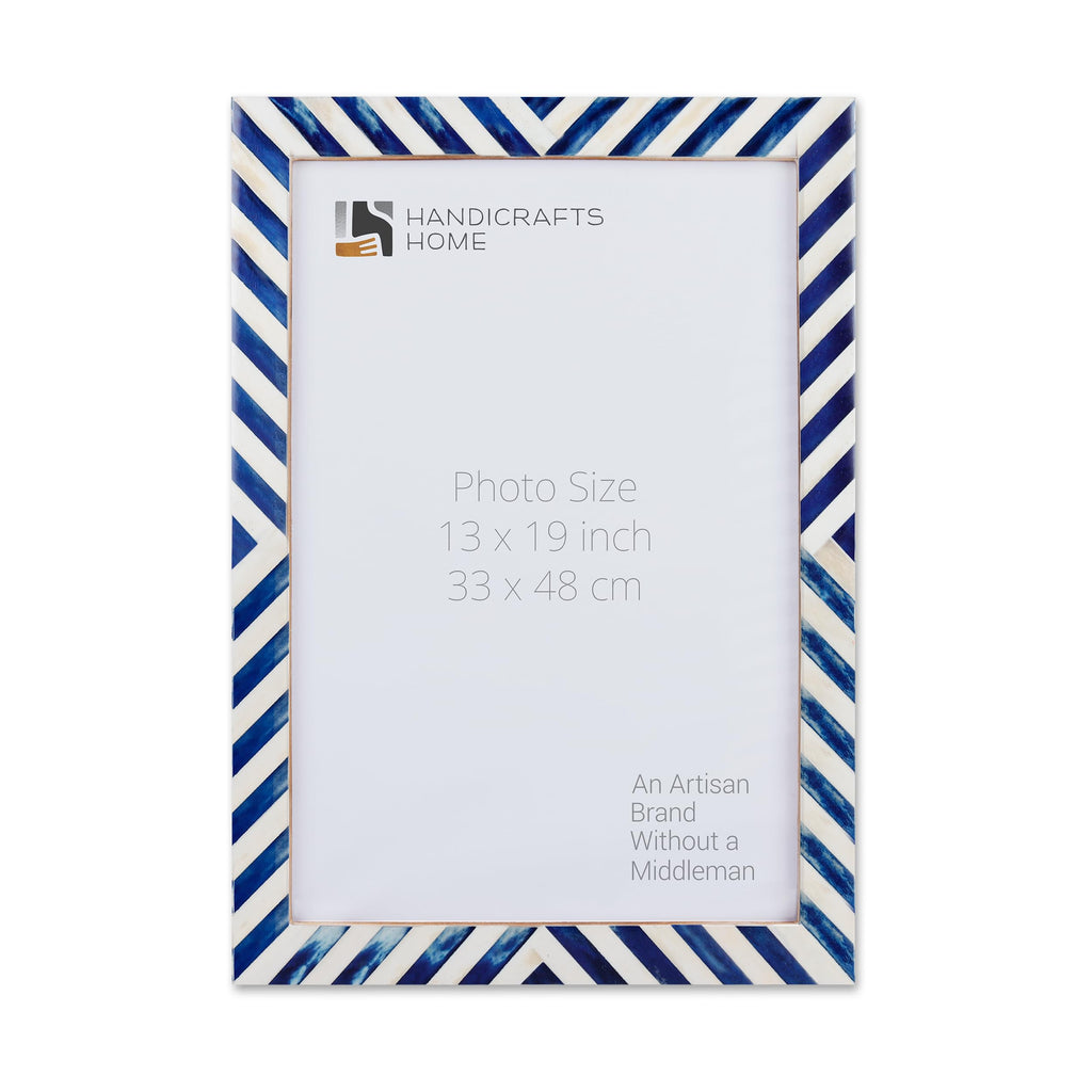 Poster Frames Chevron Collection Bone Inlay, Blue, 3 Sizes