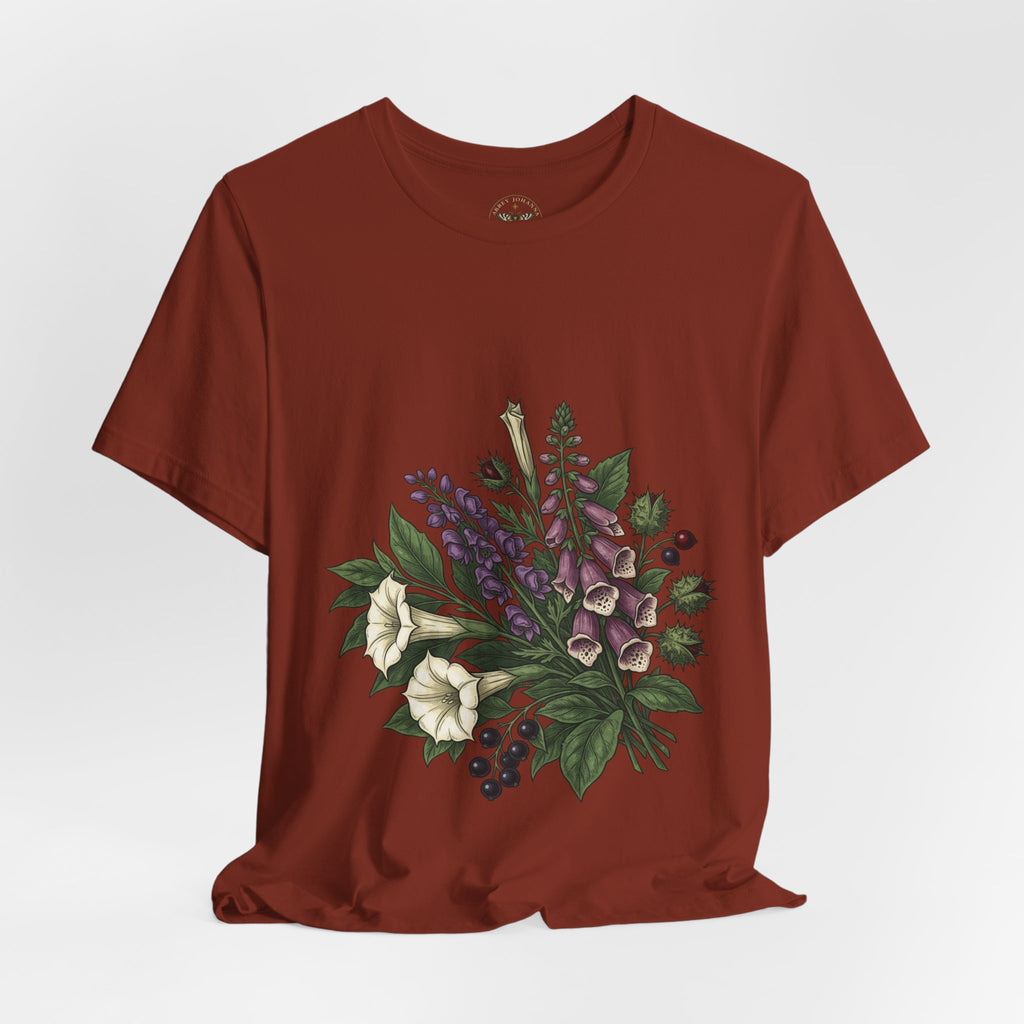 Gothic Botanical 'Look Don't Touch' Tee | Dark Floral Illustration