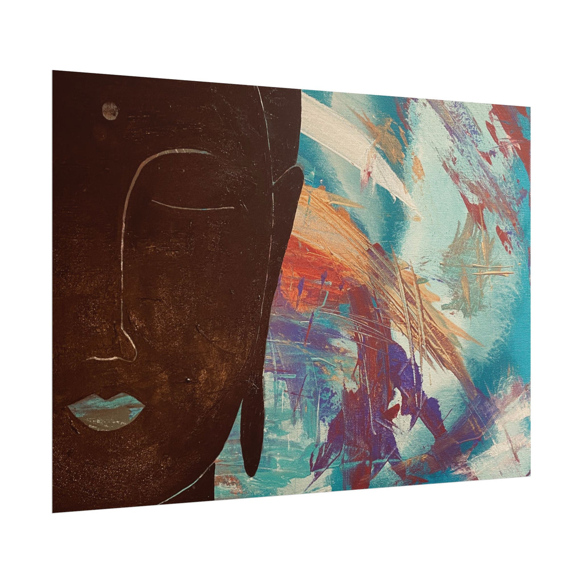 Stillness with Chaos – Abstract Portrait Wall Art | Colorful Modern Fine Art Print