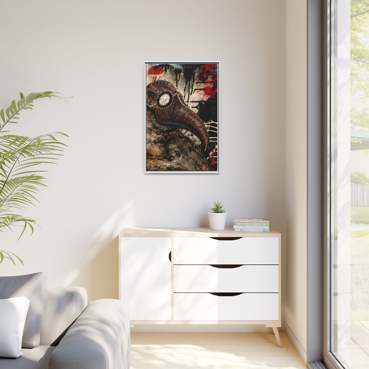 Odd Co. Beauty is Decay – Plague Doctor Framed Canvas | Gothic Dark Wall Art — view 3