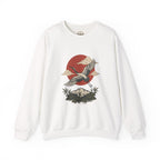 Traditional Tattoo-Style Crane Illustration Sweatshirt | Vintage Flash, Limited Palette — view 2