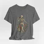 Skeleton with Wildflowers Tee | Gothic Botanicals, Victorian Floral — view 3