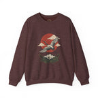 Traditional Tattoo-Style Crane Illustration Sweatshirt | Vintage Flash, Limited Palette — view 5