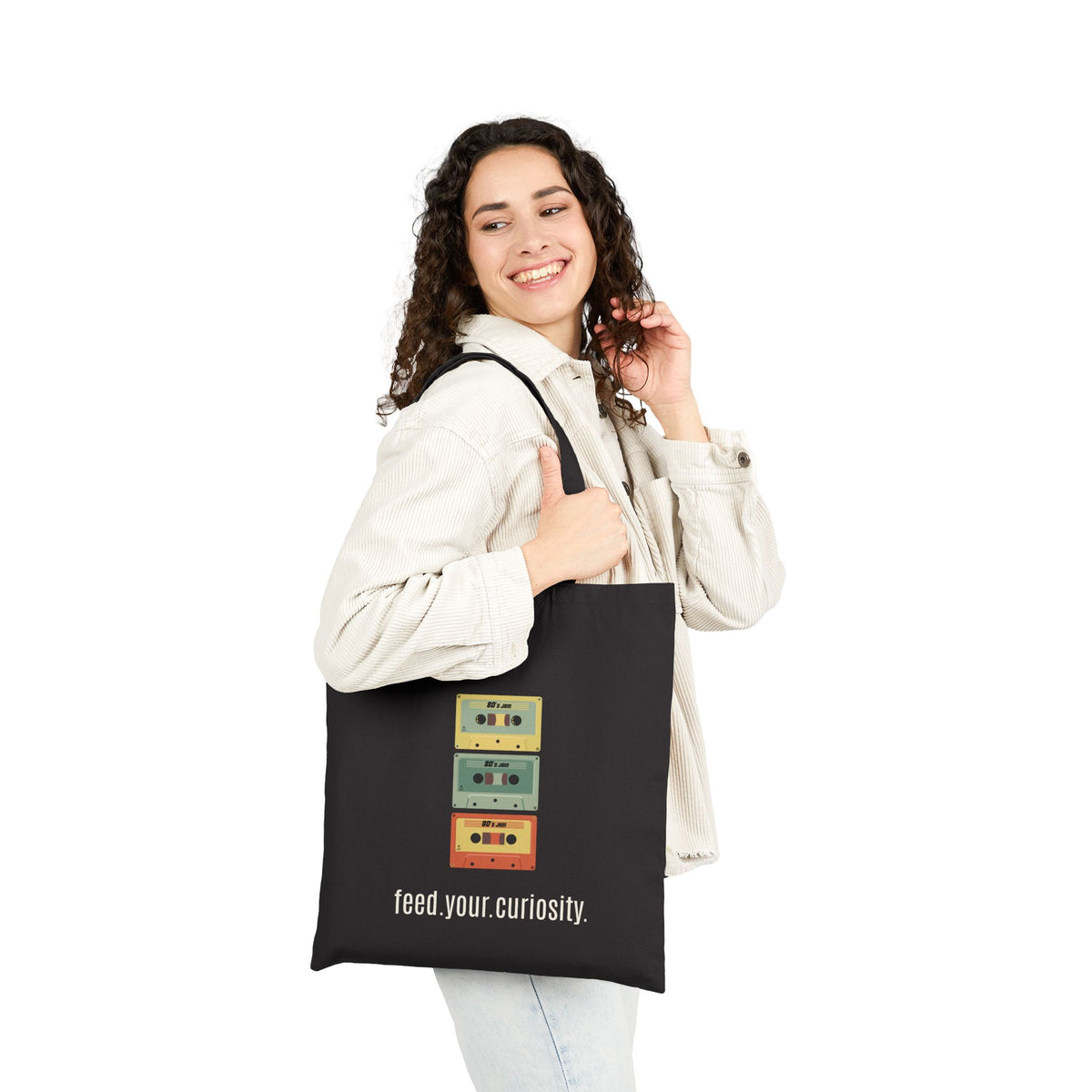 Retro Cassette Canvas Tote | Vintage Music Bag — product image 10