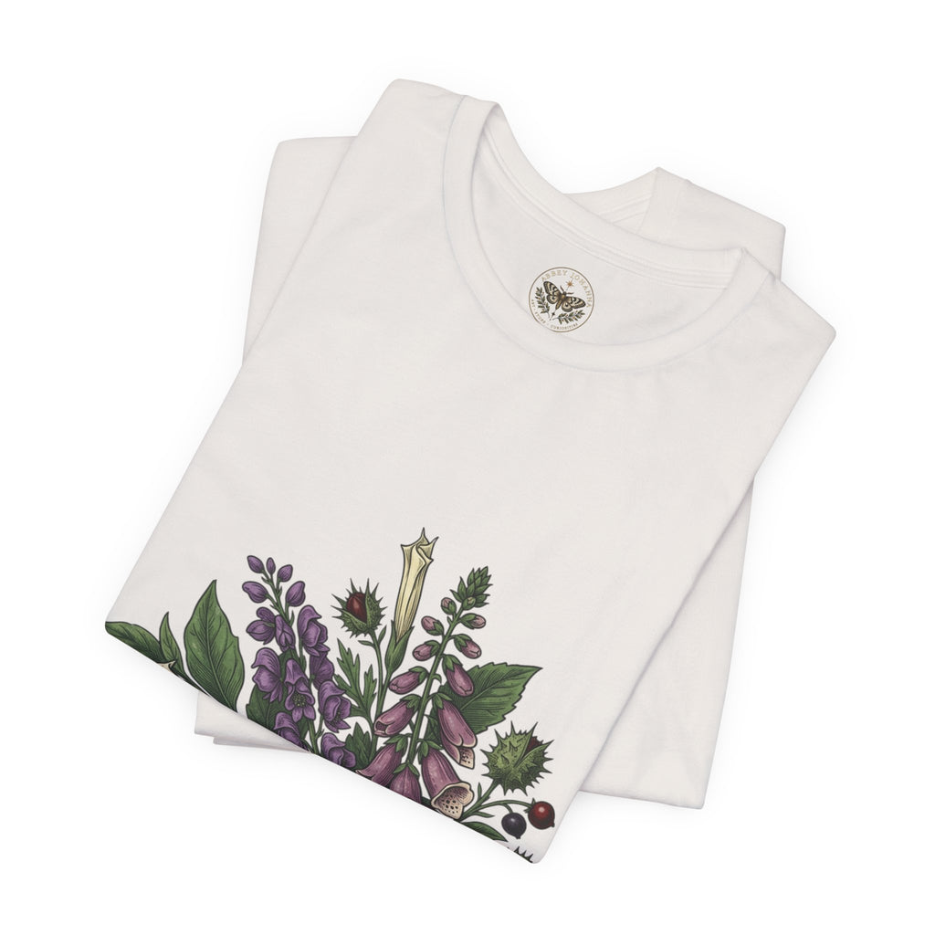 Gothic Botanical 'Look Don't Touch' Tee | Dark Floral Illustration