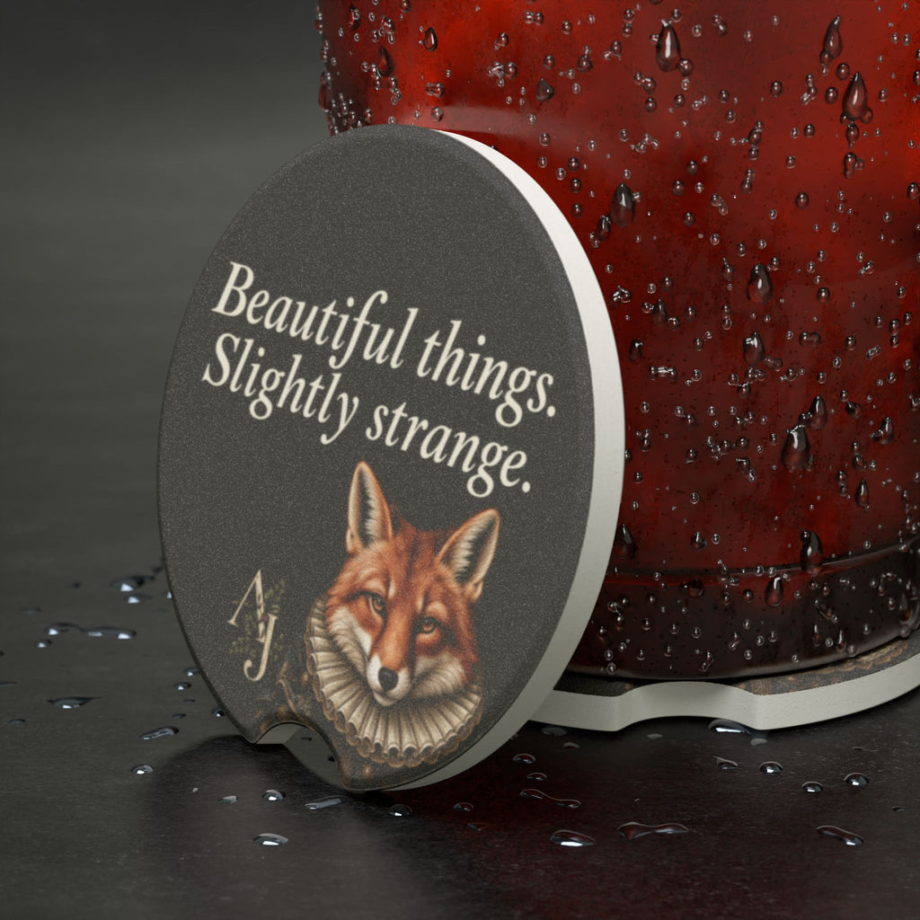 Beautiful Things - Slightly Strange — Fox Soapstone Car Coaster