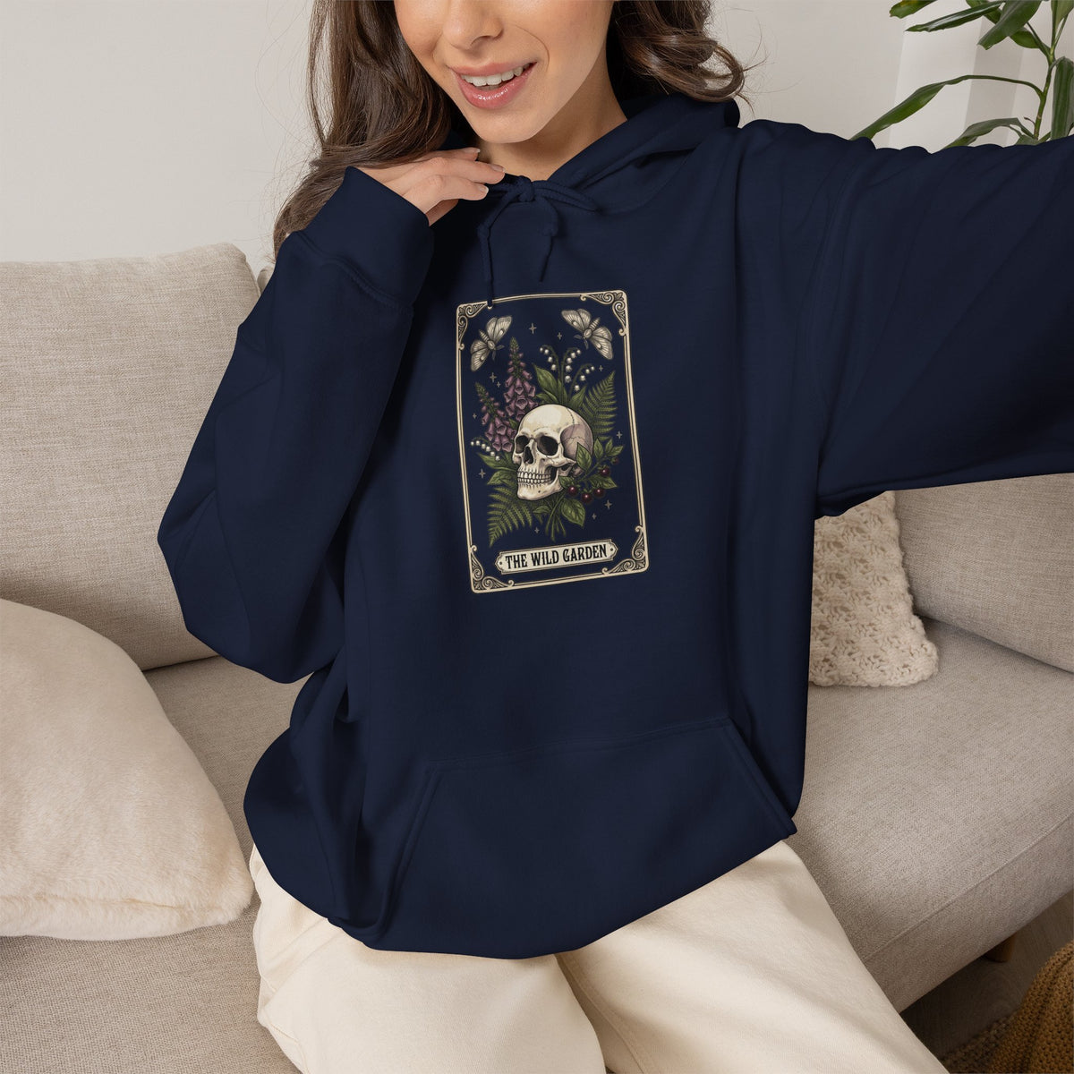 Skull & Fern Tarot Card Hoodie | Gothic Botanicals, Victorian Macabre — view 25